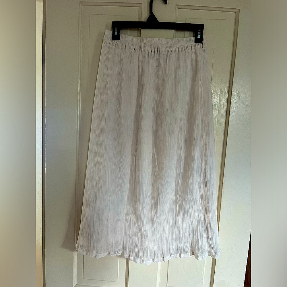 J Crew Cream Midi Skirt